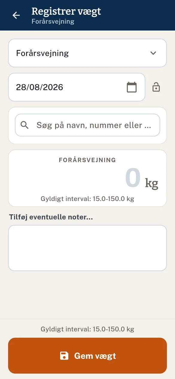 Tom registreringsformular