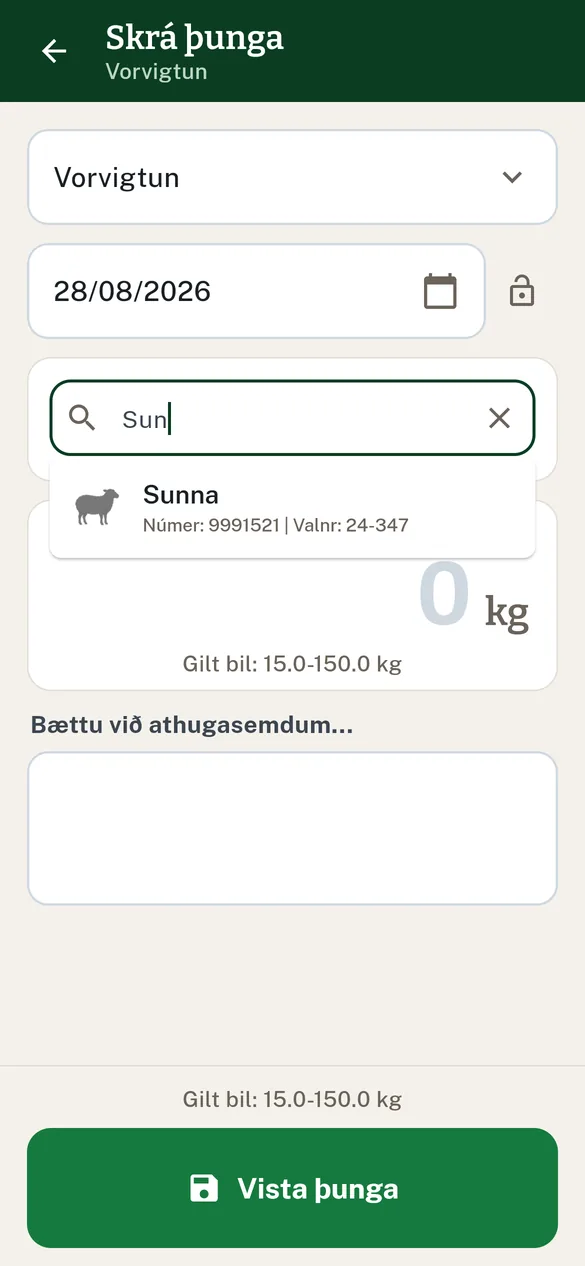 Leitað að grip, tillögur sjáanlegar